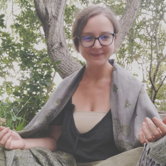 Retreat instructor Kerry Burns who practices psychology, mindfullness, animal communication, crystal healing and other treatments like chakra studies